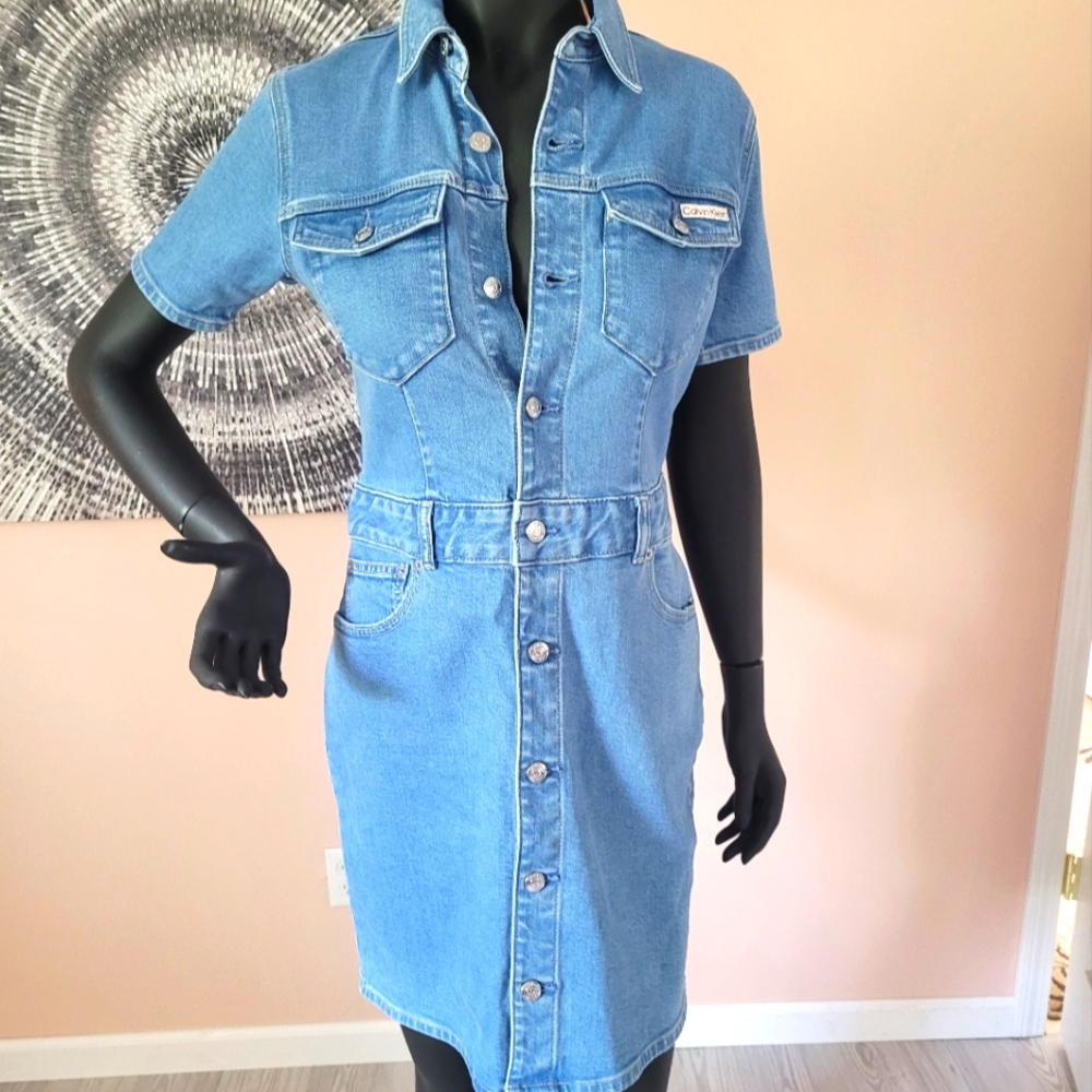 Calvin Klein Classic Blue Denim Dress